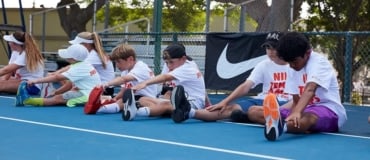 Stretching On Court